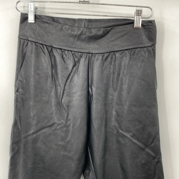 Commando Jogger Pants Womens Sz Small Black Faux Leather Loose Tapered High Rise - Picture 4 of 11